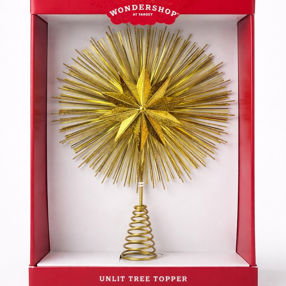 Wondershop at Target Gold Starburst Tree Topper Unlit Christmas Decoration New